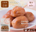 【ふるさと納税】【定期便/2か月ごと/全5回】紀州南高梅「花」塩分約6%(850g)