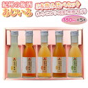 【ふるさと納税】紀州の梅酒 あじいろ5本飲み比べセット(しろ・にごり・蜂蜜・黒糖・柚子)◆|お酒 梅 無添加 180ml × 5本※離島への配送不可