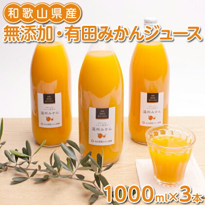 無添加・有田みかん100%ストレートジュース1000ml×3本◇※着日指定不可※北海道・沖縄・離島への配送不可