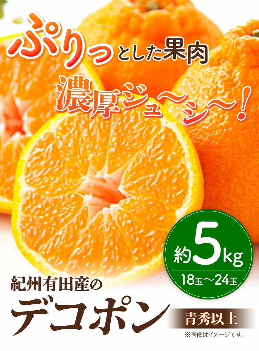 【ふるさと納税】 【お味濃厚】紀州有田産の デコポン 約 5kg(18玉〜24玉入り・青秀以上) 厳選館 《2026年2月中旬頃-3月下旬頃出荷》和歌山県 日高町 送料無料 柑橘 柑橘類 でこぽん 不知火 しらぬい デコ デコポン