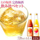 【ふるさと納税】紀州完熟南高梅 ねりうめ酒 完熟梅酒 飲み比べセット 720ml×2本 厳選館 《90日以内に出荷予定(土日祝除く)》 和歌山県 日高町 酒 さ...