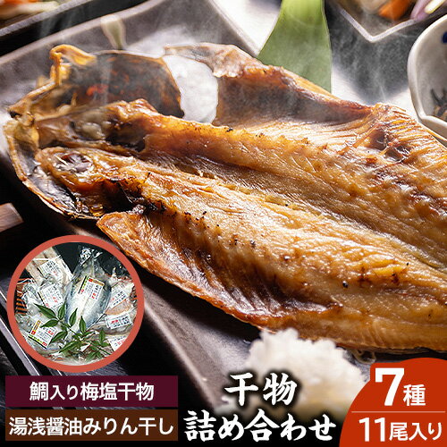 【ふるさと納税】新鮮魚の鯛入り梅塩干物と湯浅醤油みりん干し7品種11尾入りの詰め合わせ(和歌山近海産の新鮮魚使用) 日高町厳選館《90日以内に出荷予定(土日祝除く)》和歌山県 日高町 魚 干物 7種 11尾 たい さば 真あじ 太刀魚 いさぎ うおぜ さんま 送料無料