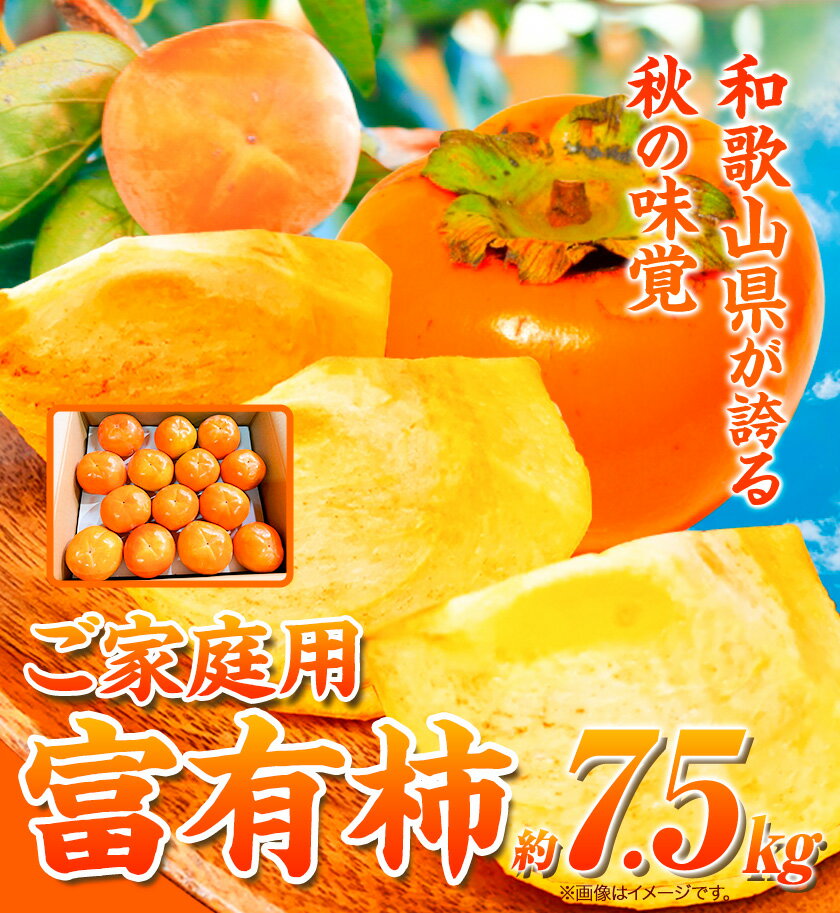 【ふるさと納税】＊先行予約＊【ご家庭用わけあり】 和歌山 秋の味覚 富有柿 約7.5kg 株式会社魚鶴商店《2024年11月上旬-12月上旬頃出荷》和歌山県 日高町 柿 富有柿 フルーツ