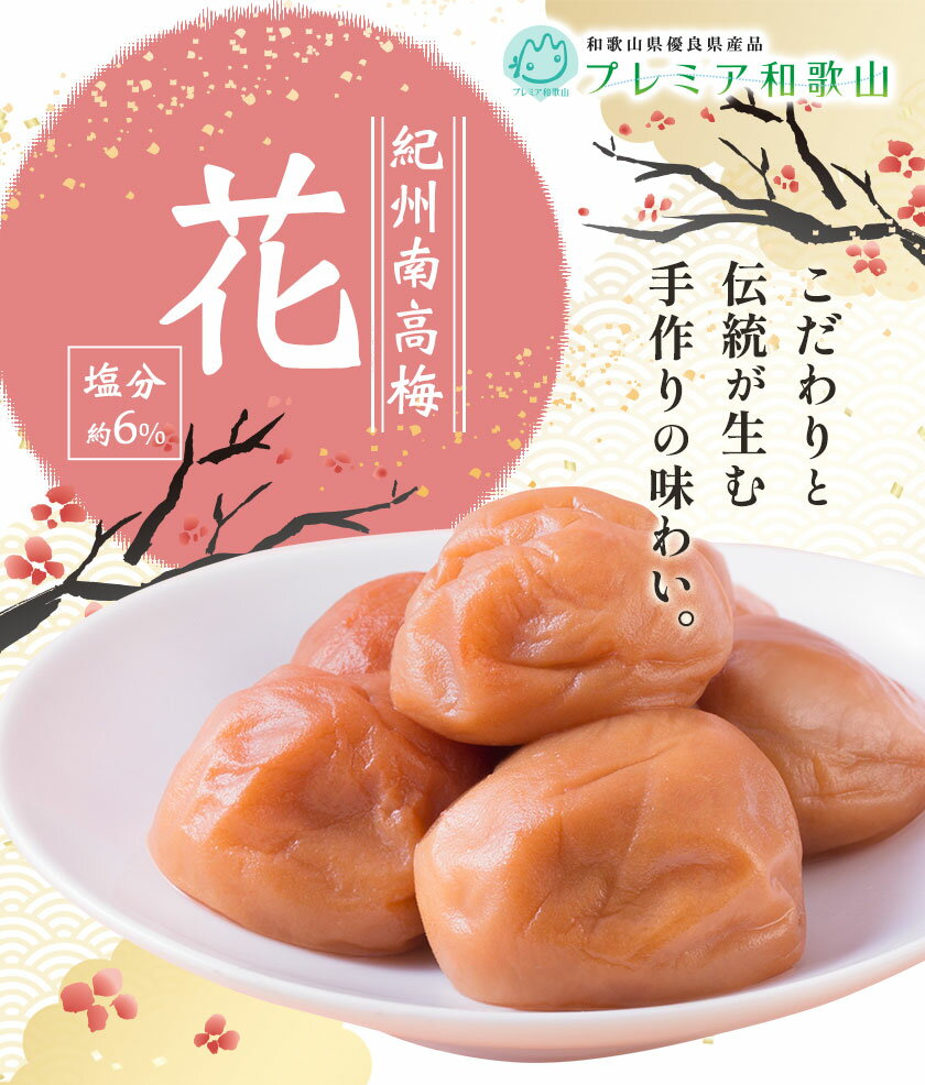【ふるさと納税】梅干し 紀州南高梅 花 塩分 約6% 500g 850g 1パック 《60日以内に出荷予定(土日祝除く)》 株式会社やまだ 和歌山県 日高町 梅 塩 うす塩 梅干し 米 おかず 国産 送料無料