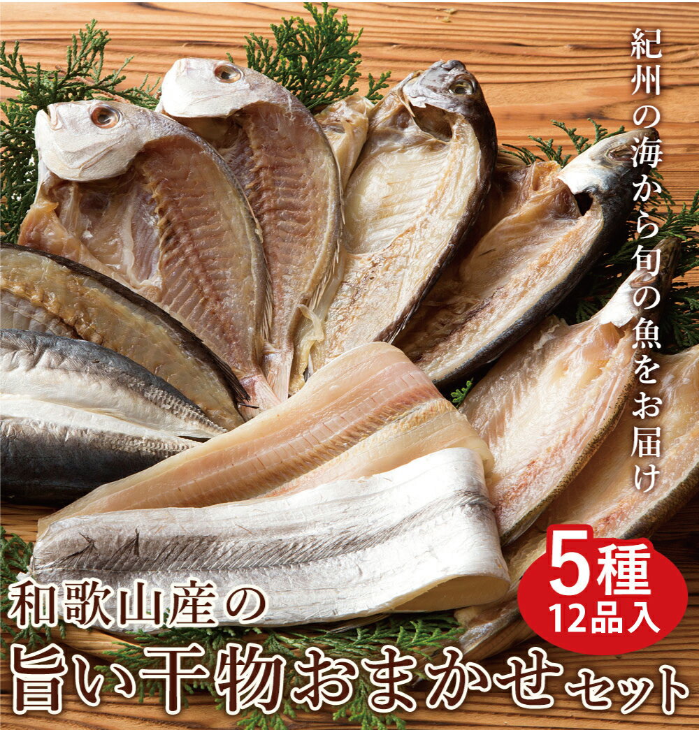和歌山産 干物詰め合わせセット 5種12品入り[無添加・無着色] | 魚 さかな 干物 乾物 詰合せ セット 海鮮 海産物 海の幸 魚介 魚介類 海産物おすすめ 支援 返礼品 特産品 名産品 ふるさと 納税 和歌山 由良 送料無料