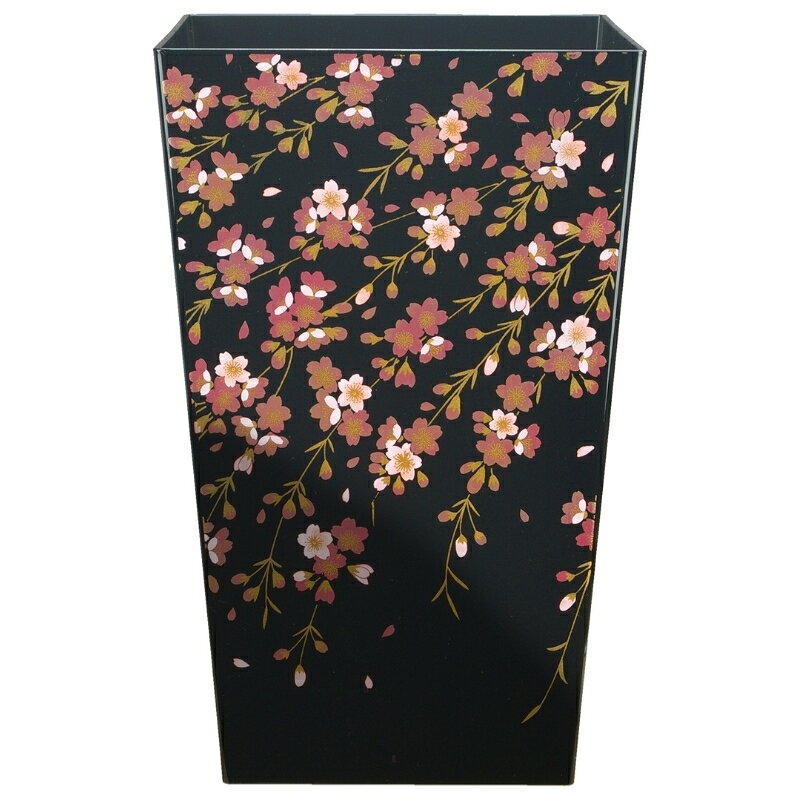 【ふるさと納税】蒔絵調 ダストボックス M角 6.7L 桜ブラック タツクラフト 【Tk139】 | ゴミ箱 Bosk バスク キッチン ペール キッチン 橋本達之助工芸 TATSU-CRAFT おしゃれ 送料無料 ごみ箱 ダストボックス くず入れ 日本製 [3]