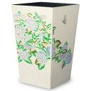 【ふるさと納税】蒔絵調 ダストボックス M角 6.7L 紫陽花ホワイト タツクラフト 【Tk142】 | ゴミ箱 Bosk バスク キッチン ペール キッチン 橋本達之助工芸 TATSU-CRAFT おしゃれ 送料無料 ごみ箱 ダストボックス くず入れ 日本製