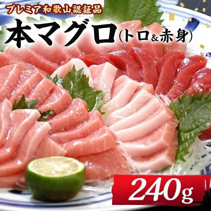 【ふるさと納税】プレミア和歌山認証品 本マグロ（養殖）トロ＆赤身セット　240g | マグロ 鮪 柵 刺身 ..