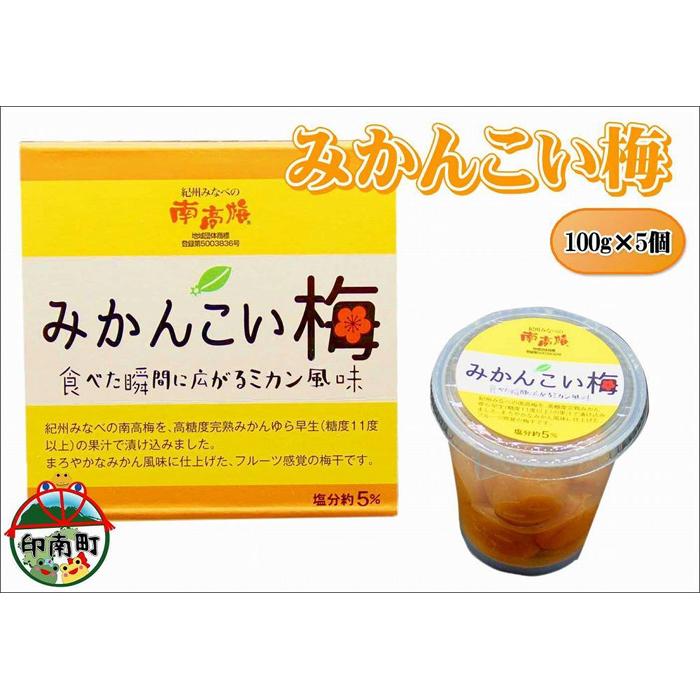 みかんこい梅 100g×5個 | 和歌山県 印南町 和歌山 返礼品 支援 楽天ふるさと 納税 お取り寄せグルメ 取り寄せ グルメ 梅干し 梅干 うめぼし うめ 梅 ウメ 漬け物 ご飯のお供 ご飯のおとも ごはんのお供 ごはんのおとも 特産品 みかん ミカン 蜜柑 お土産