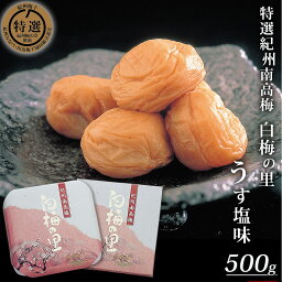 【ふるさと納税】特選 紀州南高梅「白梅の里」うす塩味 500g |梅干 うめぼし 南高梅 和歌山 うす塩 減塩 塩分控えめ