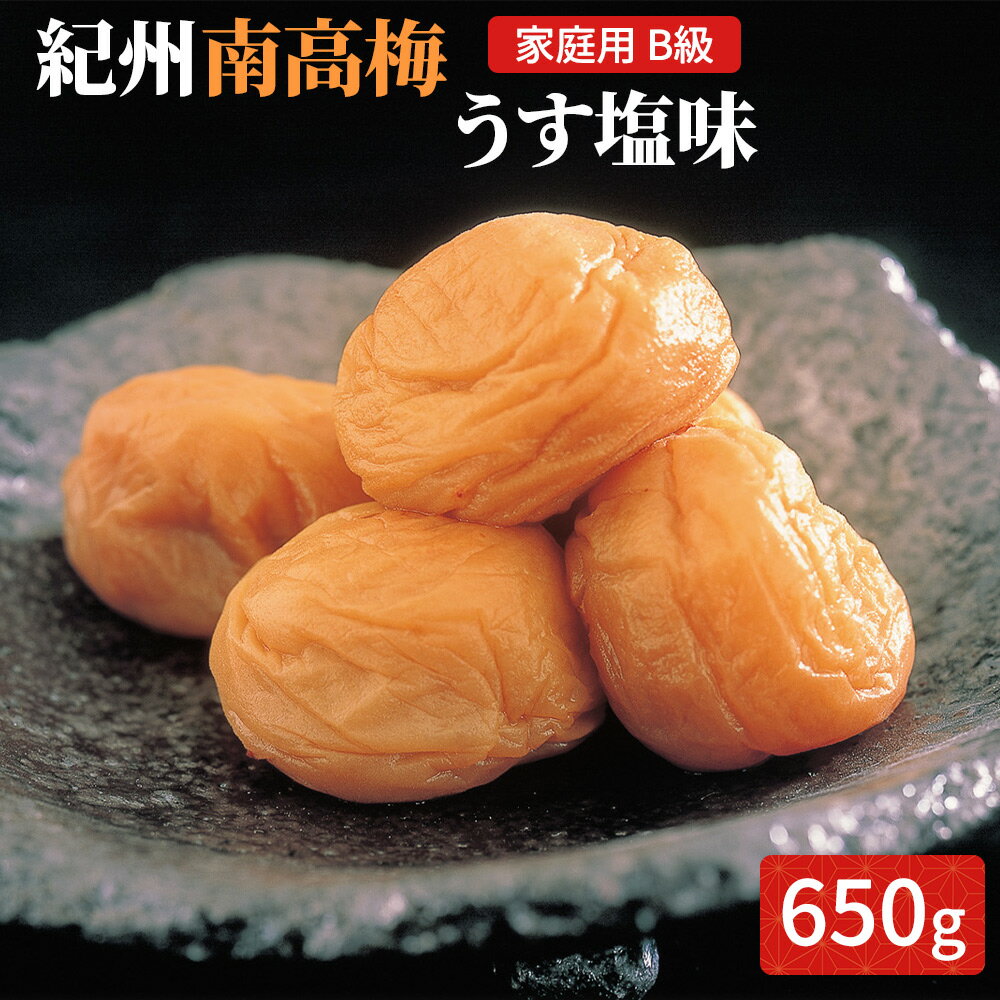 【ふるさと納税】紀州南高梅 うす塩味 家庭用B級 650g |梅干 うめぼし 南高梅 和歌山 うす塩 減塩 塩分控えめ