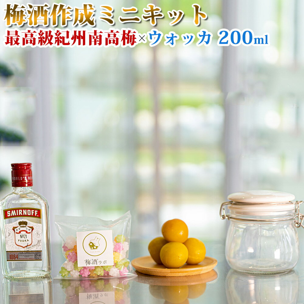 17位! 口コミ数「0件」評価「0」梅酒作成ミニキット（ウォッカベース） 200ml | 最高級紀州南高梅 南高梅 和歌山 紀州 ウォッカ ウォッカ梅酒 クラフト梅酒 梅 うめ