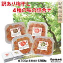 【ふるさと納税】自家梅園 紀州南高梅 訳あり 梅干 4種詰合わせ 1200g