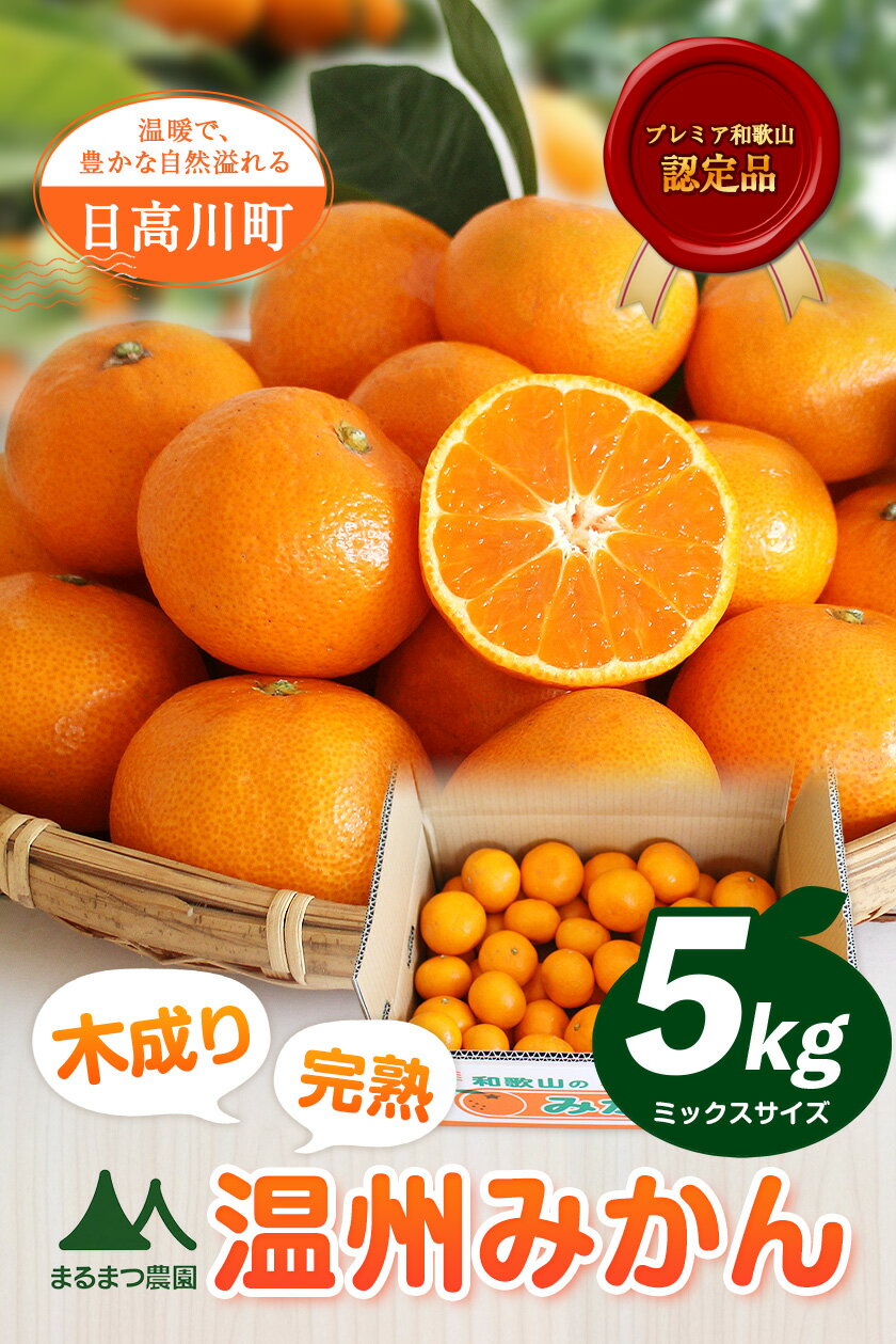 【ふるさと納税】【先行予約】濃厚完熟 木成り温州 みかん 約 5kg ミックスサイズ 和歌山県産 まるまつ農園《2025年12月上旬-2026年1月末頃出荷》 和歌山県 日高川町 温州みかん みかん 完熟