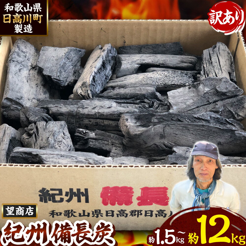 【ふるさと納税】【訳あり】紀州備長炭 約1.5kg 約4kg 約12kg 望商店 《30日以内に出荷予定(土日祝除く)》 和歌山県 日高川町 備長炭 紀州備長炭 炭 約4kg 高級白炭 BBQ 焼肉 炭火焼き キャンプ レジャー 囲炉裏 国産 備長炭 川遊び ロッジ 行楽 安全 安心 火起こし 大活躍