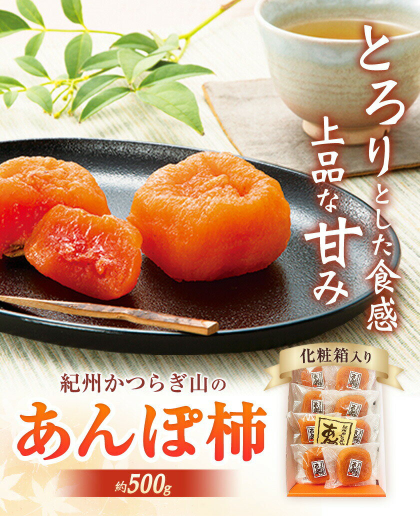 【ふるさと納税】【先行予約】紀州かつらぎ山のあんぽ柿 化粧箱入 約500g 株式会社魚鶴商店《2025年1月中旬-1月末頃出荷予定》 和歌山県 日高川町 かき 柿 あんぽ柿 ひらたねなし柿 紀州 かつらぎ山