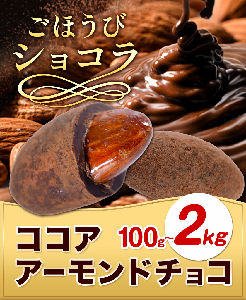 【ふるさと納税】チョコ チョコレート ココア アーモンドチョコ 選べる 100g 500g 1kg 2kg《30日以内に出荷予定(土日祝除く)》和歌山県 日高川町 送料無料 スイーツ デザート お菓子 おやつ チョコ アーモンド アーモンドチョコ ココア