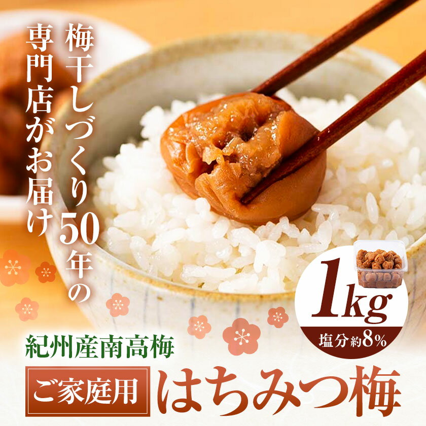 【ふるさと納税】紀州産南高梅 ご家庭用 はちみつ梅 1kg 塩分約8% 株式会社 東乃匠《30日以内に出荷(土日祝除く)》 和歌山県 日高川町 紀州南高梅 はちみつ 梅干し