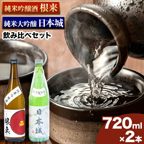 【ふるさと納税】日本城 純米大吟醸酒 純米吟醸酒 根来 飲み比べセット 720ml×2本セット 厳選館《90日以内に出荷予定(土日祝除く)》和歌山県 日高川町 酒 日本酒 アルコール 日本城 根来 送料無料