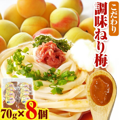 紀州 南高梅 ねり梅 こだわり 調味 ねり梅 70g × 8個 計560g 厳選館 [30日以内に出荷予定(土日祝除く)] 和歌山県 日高川町 送料無料 紀州 南高梅 梅 ねり梅 ソース ドレッシング 調味料