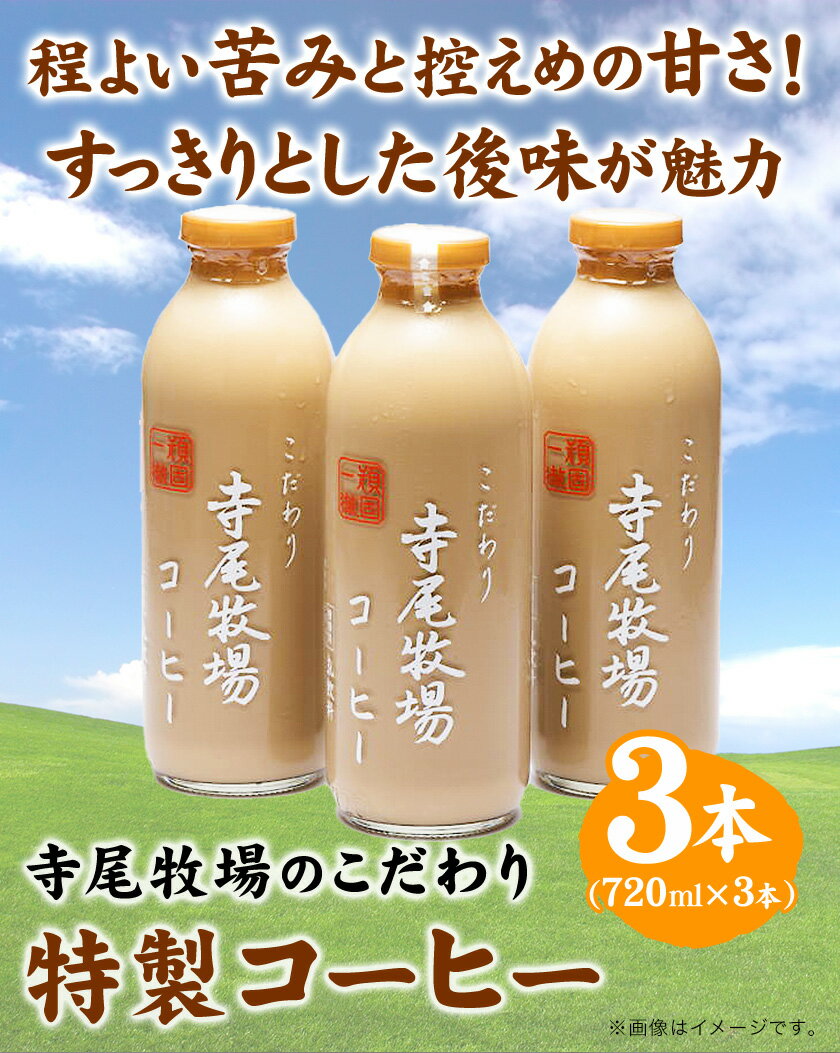 【ふるさと納税】寺尾牧場のこだわり特製コーヒー3本セット(720ml×3本)　厳選館 《90日以内に出荷予定(土日祝除く)》 和歌山県 日高川町