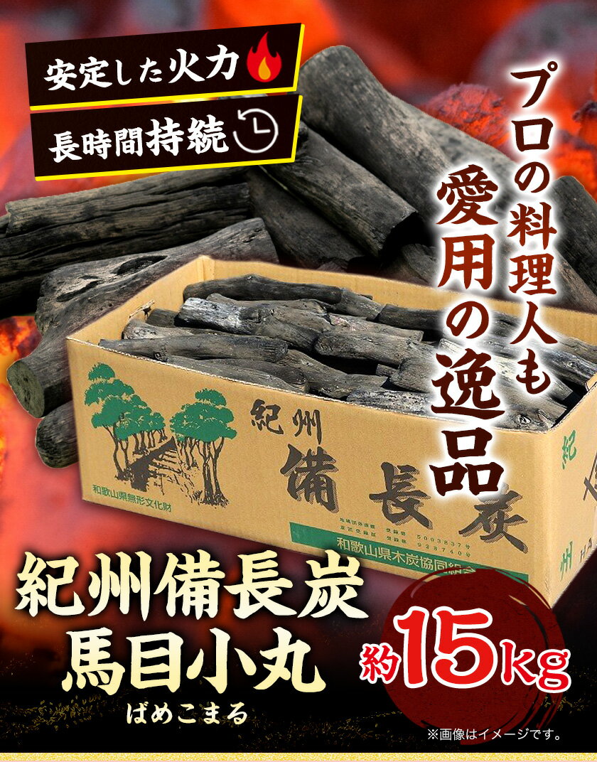 【ふるさと納税】紀州備長炭 馬目小丸 約15kg 株式会社紀 《30日以内に出荷予定(土日祝除く)》 和歌山県 日高川町 備長炭 炭 プロの 料理人 愛用 送料無料 BBQ 焼肉 炭火焼き キャンプ レジャー 囲炉裏 国産 備長炭 川遊び ロッジ 行楽 安全 安心 火起こし 大活躍