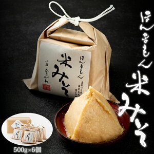 【ふるさと納税】ほんまもん米みそ（500g×6個） | 楽天ふるさと 納税 和歌山県 和歌山 白浜町 みそ 味噌 ミソ 調味料 国産 まとめ買い 食品 食べ物 お取り寄せ 美味しい 米 お米 おこめ こめ 備蓄 食料 備蓄品 手作り 無添加味噌 減塩 無添加 減塩味噌 お味噌 米味噌 米みそ