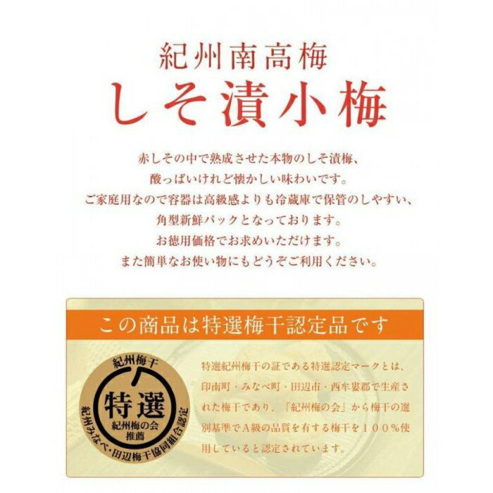 【ふるさと納税】ご家庭用 しそ漬小梅 塩分20％ 200g 紀州産小梅 和歌山県産 産地直送 福梅本舗 | 梅干 食品 加工食品 人気 おすすめ 送料無料