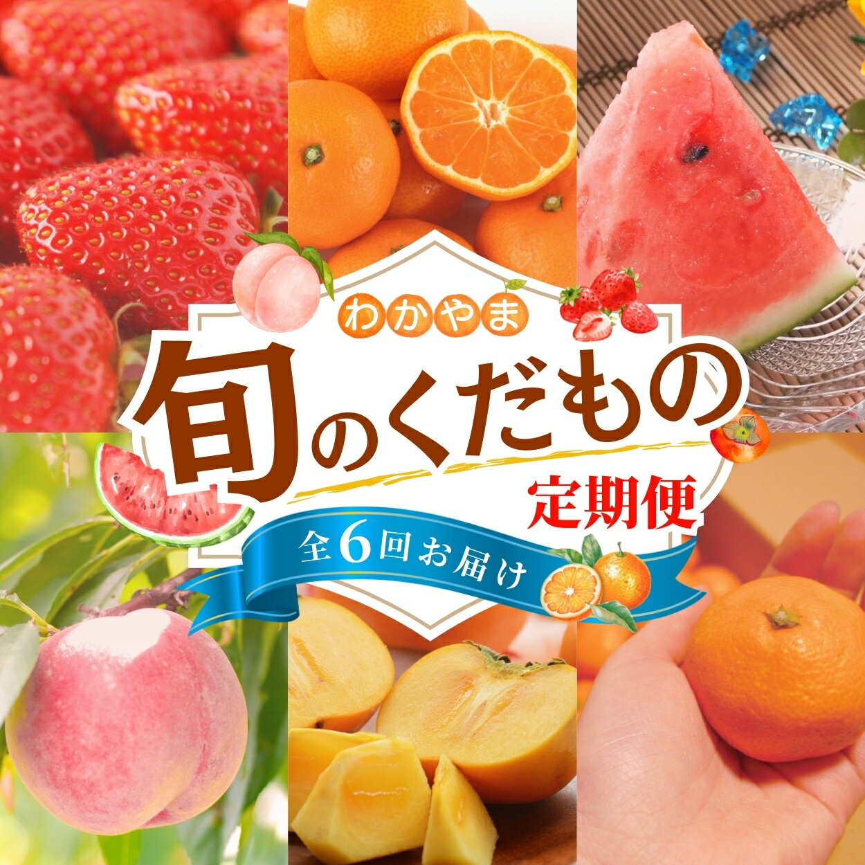 わかやま旬のくだもの定期便 全6回[S](配送日時指定不可)※北海道・沖縄・離島への配送不可 / 定期便 フルーツ いちご イチゴ 清見オレンジ すいか 桃 柿 みかん 6回