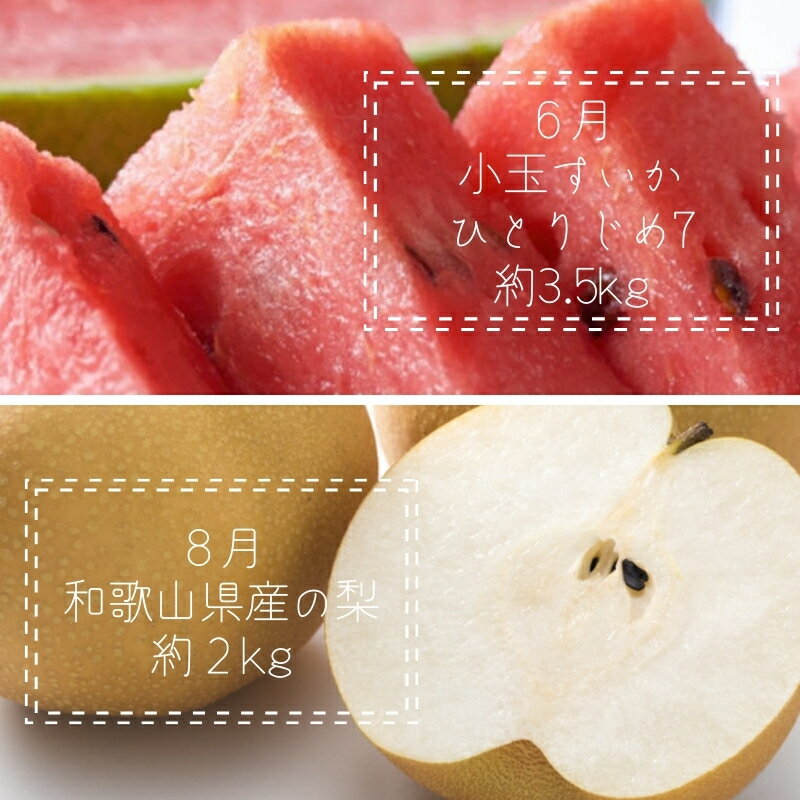全6回偶数月にお届け産直和歌山産フルーツポンカン・カラマンダリン・小玉すいか・梨・たねなし柿・有田みかん