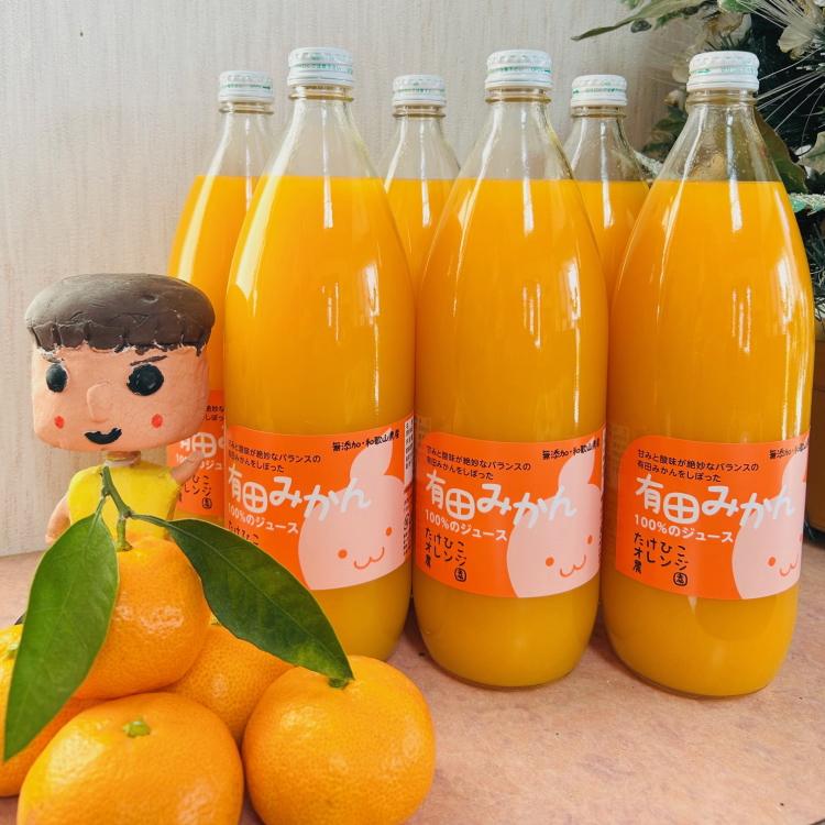 【ふるさと納税】【無添加】有田みかん100%のジュース1,000ml×6本 みかんジュース 濃厚 柑橘 果物 フルーツ 甘い 100％ストレートジュース 【MS106】 | みかんジュース 濃厚 柑橘 果物 フルーツ 甘い 100％ストレートジュース 人気 おすすめ 送料無料のサムネイル