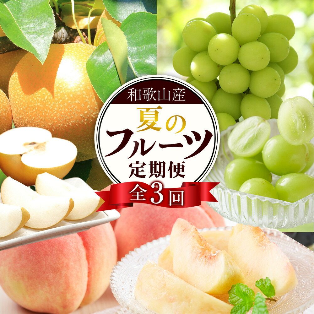 定期便全3回 [7月・8月・9月発送] 和歌山の夏のフルーツをお届け(桃・梨・シャインマスカット) [TM224] | シャイン マスカット ぶどう なし もも フルーツ 果物 くだもの 食品 人気 おすすめ 送料無料 定期便 産地直送