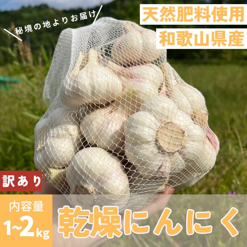 【ふるさと納税】秘境の地からお届けする あゆみファームの乾燥にんにく【訳あり】1kg~2kg 【予約受付：2024年7月上旬ごろから順次発送】／ニンニク ご家庭用 訳あり 乾燥にんにく にんにく 乾燥ニンニク 和歌山県