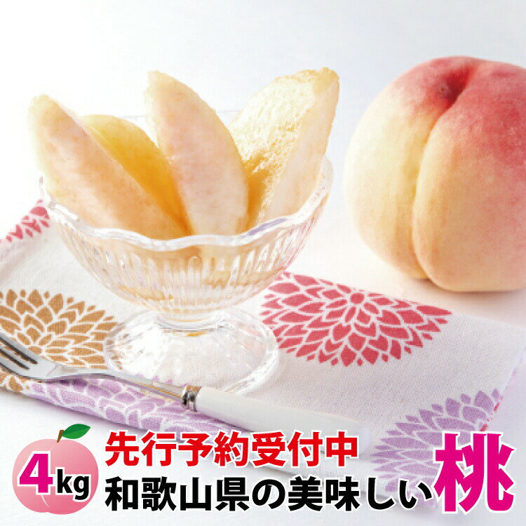 ※先行予約受付 和歌山県産の美味しい桃 約4kg (10〜15玉入り)[2024年6月中旬頃から順次発送予定]品種お任せ 桃 モモ もも 果物 おすすめ オススメ お勧め ギフト 贈答 お任せ 予約 送料無料 産地直送 甘い きれい 綺麗 先行予約