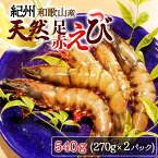 【ふるさと納税】紀州和歌山産天然足赤えび540g（270g×2パック）化粧箱入 ※2024年11月上旬頃〜2025年2月上旬頃順次発送予定（お届け日指定不可）／海老 エビ えび クマエビ 足赤 天然 おかず