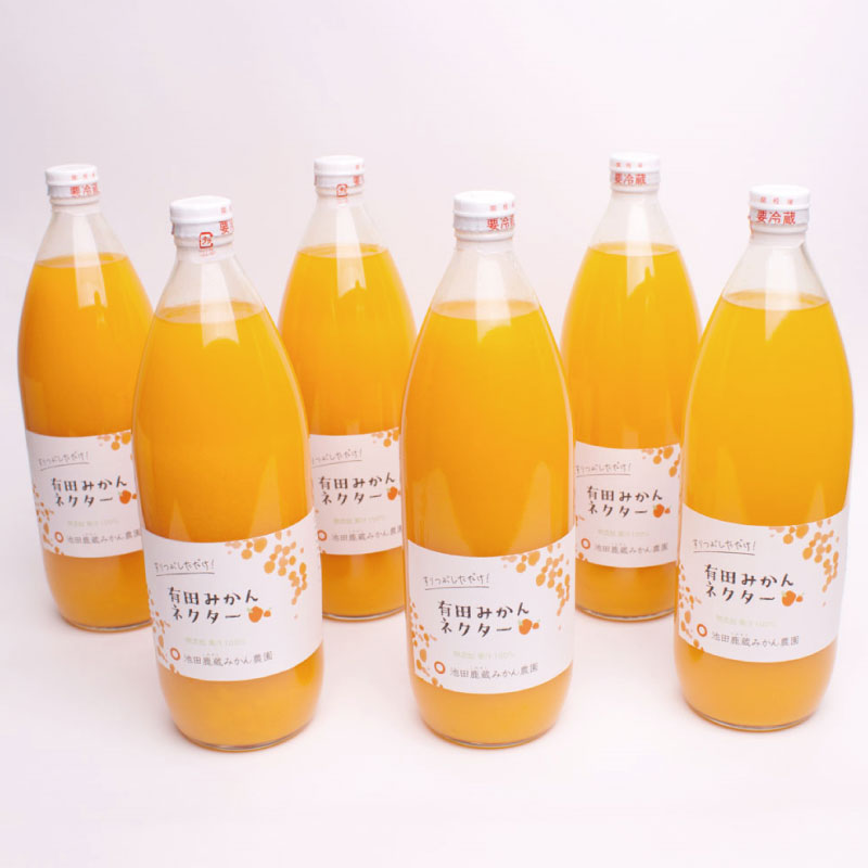 とろり　みかんネクター1000ml×6本【無添加100%ストレートジュース】【有田みかんジュース】 / 和歌山 ミカン 濃厚 ドリンク