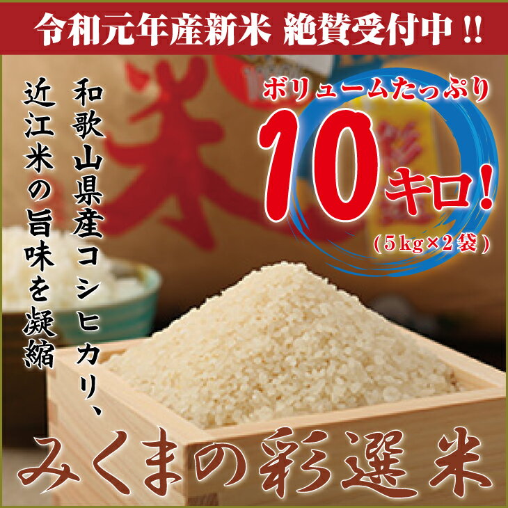 【ふるさと納税】令和元年度産 新米 みくまの彩選米 10キロ(5kg×2袋)