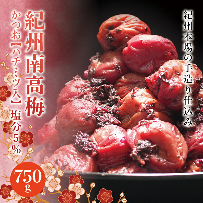 【ふるさと納税】 紀州南高梅 かつお【ハチミツ入】 塩分5%(750g)なかやまさんちの梅干 うめ ウメ 梅干し