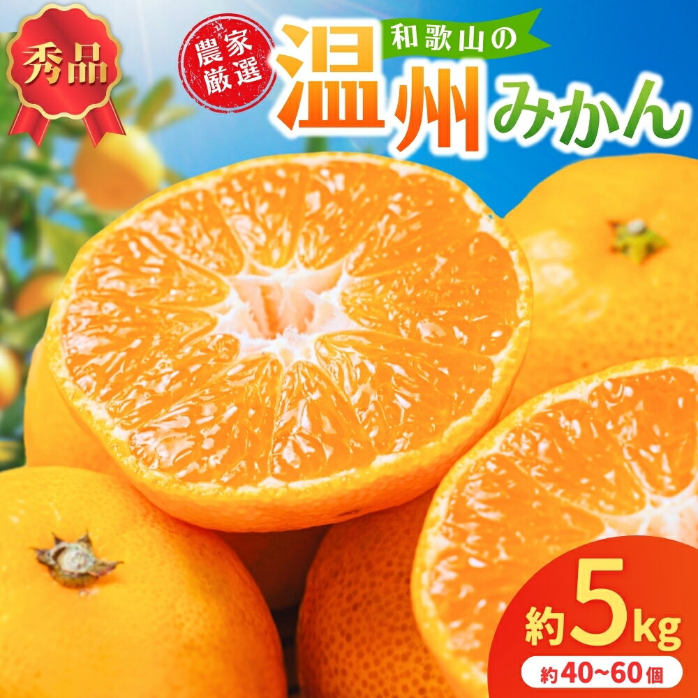 和歌山県産温州みかん 秀品 約5kg(約40個〜60個入)[先行予約][2025年11月初旬頃から2026年1月中旬頃順次発送予定] / みかん フルーツ 果物 柑橘 和歌山[kgr032]