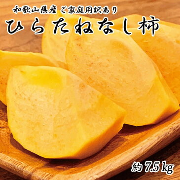 【ふるさと納税】【ご家庭用わけあり】和歌山秋の味覚　平核無柿（ひらたねなしがき）　約7.5kg　※2022年9月下旬〜10月下旬頃順次発送（お届け日指定不可）