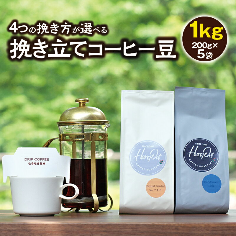 ＼挽き方選べる/ 挽き立てコーヒー豆 5袋1kgセット コーヒー コーヒー豆 珈琲 珈琲豆 ドリップ ドリップコーヒー