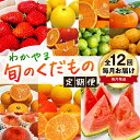 【ふるさと納税】 【旬のくだもの定期便】和歌山県の旬のフルーツを毎月お届け! 全12回【S】(配送日時指定不可)※北海道・沖縄・離島への配送不可 / 定期便 フルーツ みかん いちご イチゴ すいか 桃 柿 ジュース 12回