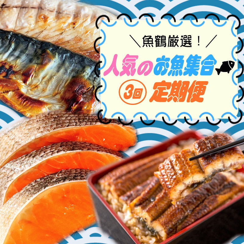 [全4回]魚鶴一押し!人気のお魚集合定期便(さば・銀鮭・うなぎ・海鮮丼)