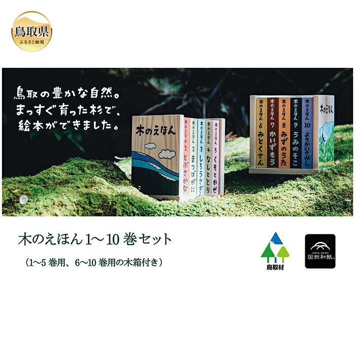 【ふるさと納税】F24-079 木のえほん1?10巻セット（各専用木箱付き）