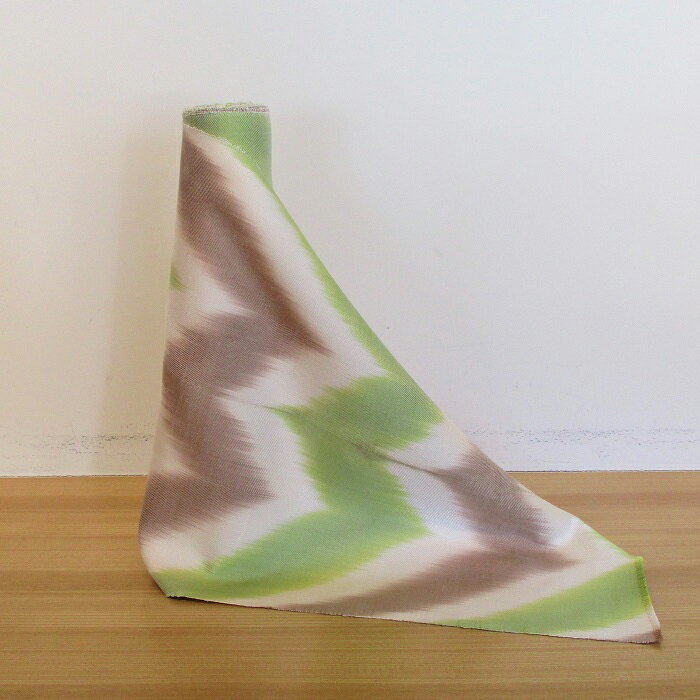 【ふるさと納税】F24-085 山下健 板締絣九寸名古屋帯（緑×茶）【数量限定】