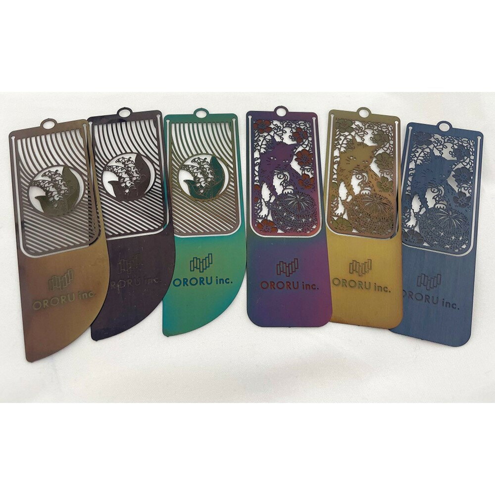 【ふるさと納税】ORORUステンレスブックマーク 6枚1セット(猫柄3枚&すずらん柄3枚) | 鳥取 雑貨 ステンレス しおり ブックマーク おしゃれ オロル ...