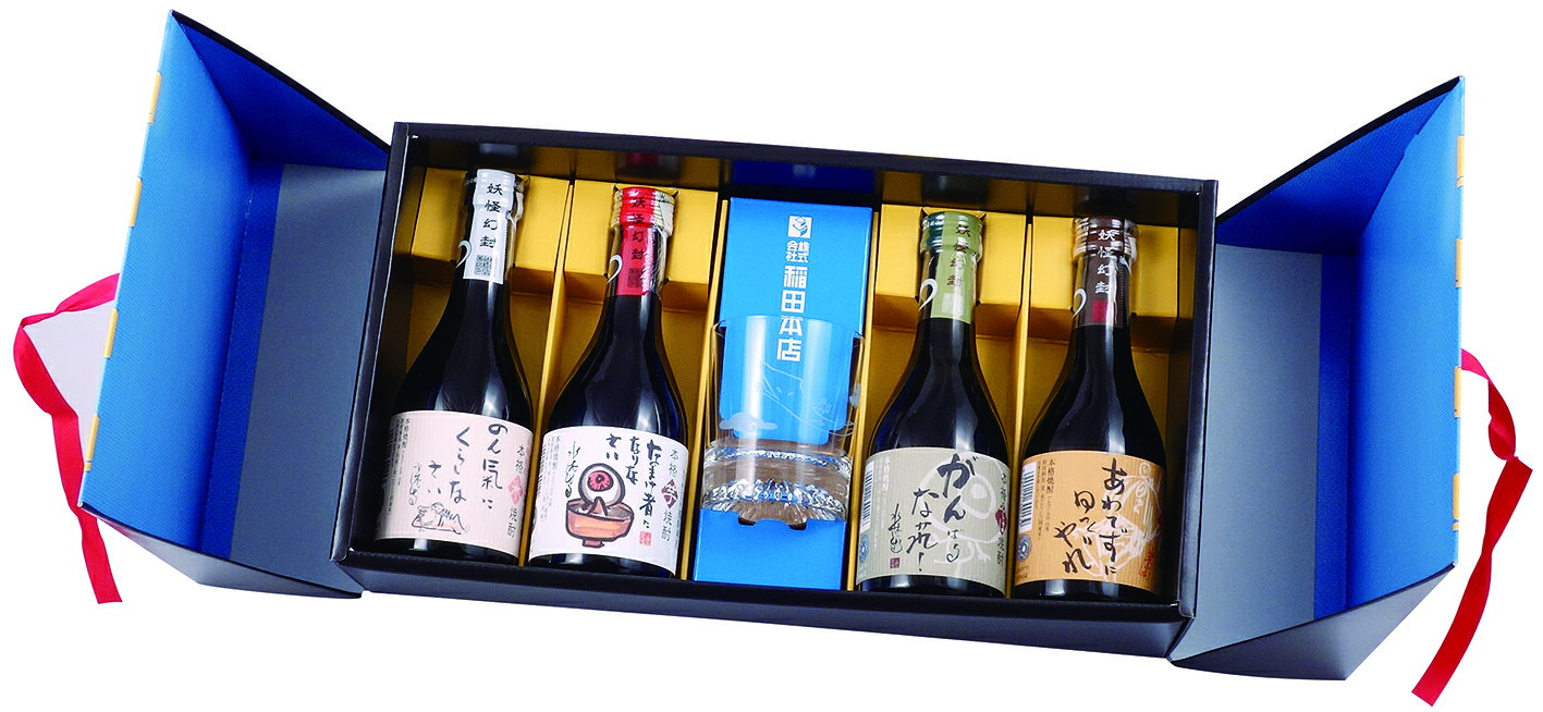 【ふるさと納税】焼酎 4種 飲み比べ 300ml×4本セット(鬼太郎ちゃんちゃんこ箱入) 米焼酎 芋焼酎 麦焼酎 そば焼酎 詰合せ 酒 お取り寄せ 創業350年の稲田本店 飲み比べ ご当地 鳥取県 米子市 送料無料 f312029-yonago-10000591 鳥取県米子市 サンプル画像2