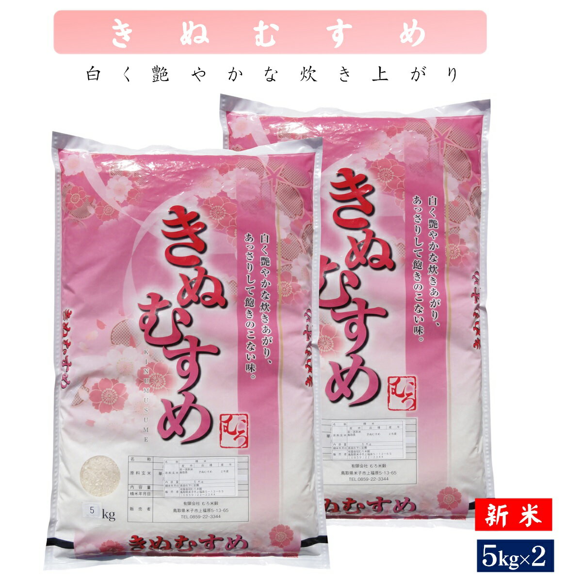 【ふるさと納税】令和5年産 新米 きぬむすめ 10kg（精白 5kg×2） 【決済の翌開庁日から3日以内発送!!】【22-010-016】むろ米穀 10キロ 10000円 1万 お米 こめ 鳥取県産 鳥取県 米子市 送料無料