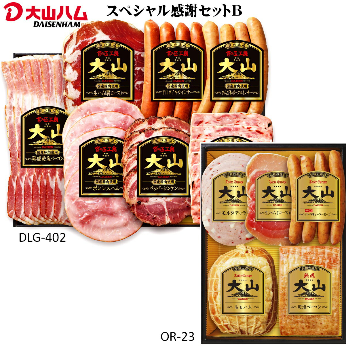 【ふるさと納税】〈大山ハム〉スペシャル感謝セットB（米子市限定）全12品入【24-020-003】【米子市ふるさと納税3年連続人気No.1返礼品のDLG-402＋OR-23がセットに】ウインナー 詰め合わせ 生ハム ベーコン ウィンナー お取り寄せ グルメ 鳥取県 米子市 人気 20000円 2万のサムネイル