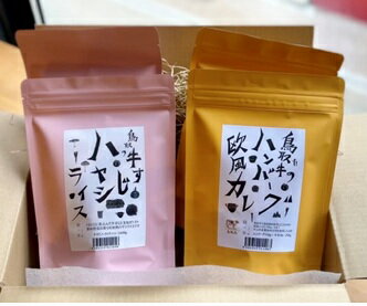 ハンバーグ欧風カレーと牛すじハヤシライスセット 400g×4個 セット 冷凍[25-017-015]食LABO 鳥取牛 大山町産の蕎麦の実使用 調理済 レンジ 温めるだけ 簡単 お取り寄せ グルメ 肉 加工品 惣菜 鳥取県 米子市